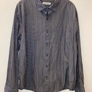 Tommy Bahama Silk & Cotton Striped Long Sleeve Button Down